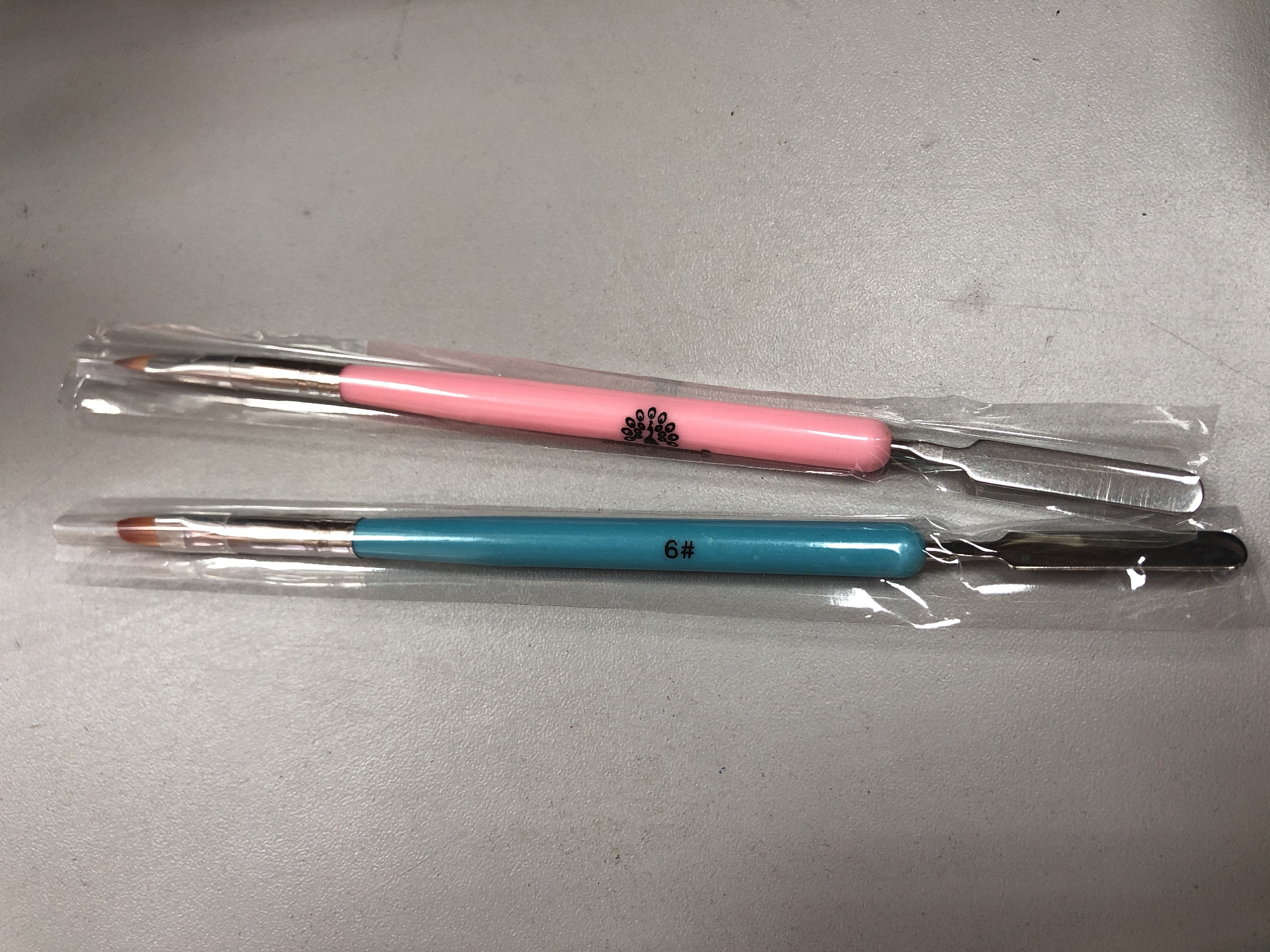 Global Fashion кисть для полигеля розовая/голубая ручка №6-img-0