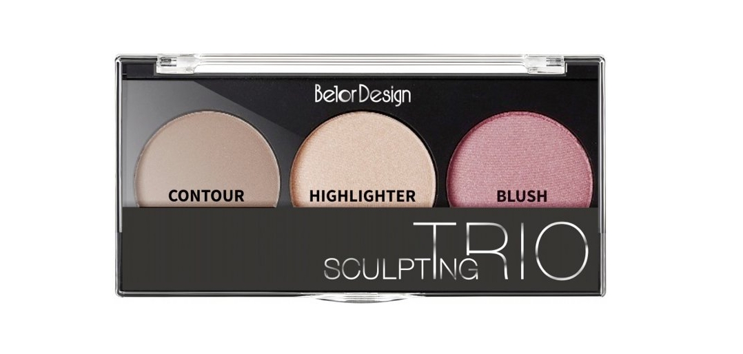 BELOR DESIGN Sculpting Trio тон 001 палетка для скульптурирования лица-img-0