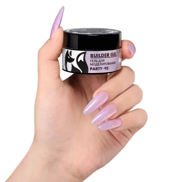 Foxy Гель для наращивания с блестками "Новая формула" в банке (Builder gel PARTY), 15g-img-1