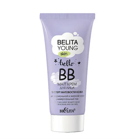 BELITA YOUNG skin "hello" BB-matt Крем для лица "Эксперт матовости кожи" для нормальной и жирной кожи тон Универсальный-img-0
