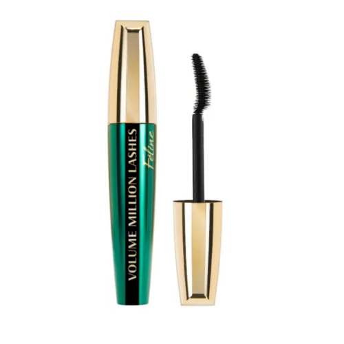 L'OREAL "Volume Million Lashes Feline Noire"  тушь для ресниц объем и разделение экстрачерный зеленая с черной полосой-img-0