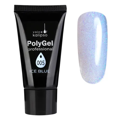 Полигель №005 ICE BLUE прозрачный с шиммером, 30 мл-img-0