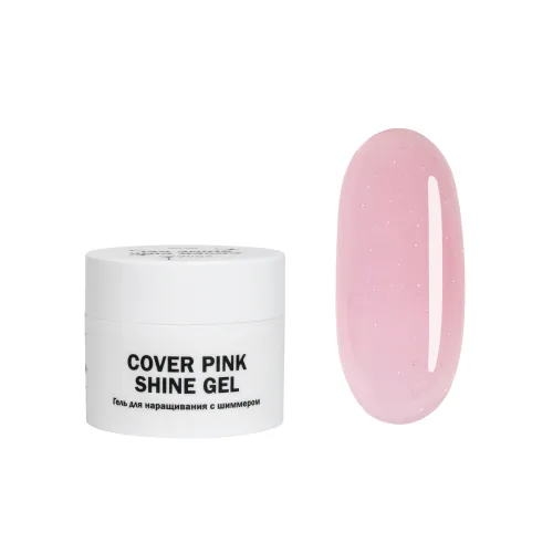 Cover Pink shine gel - Гель для наращивания розовый с шиммером, 50 мл-img-0