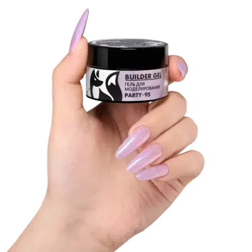 Foxy Гель для наращивания с блестками "Новая формула" в банке (Builder gel PARTY), 15g-img-1