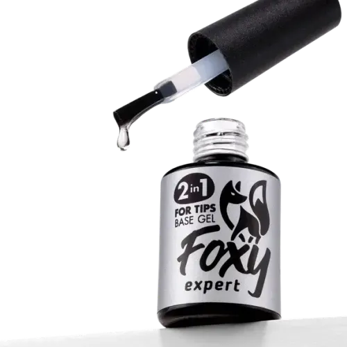 Foxy Каучуковая жидкая база "2в1" для гелевых типс-img-1